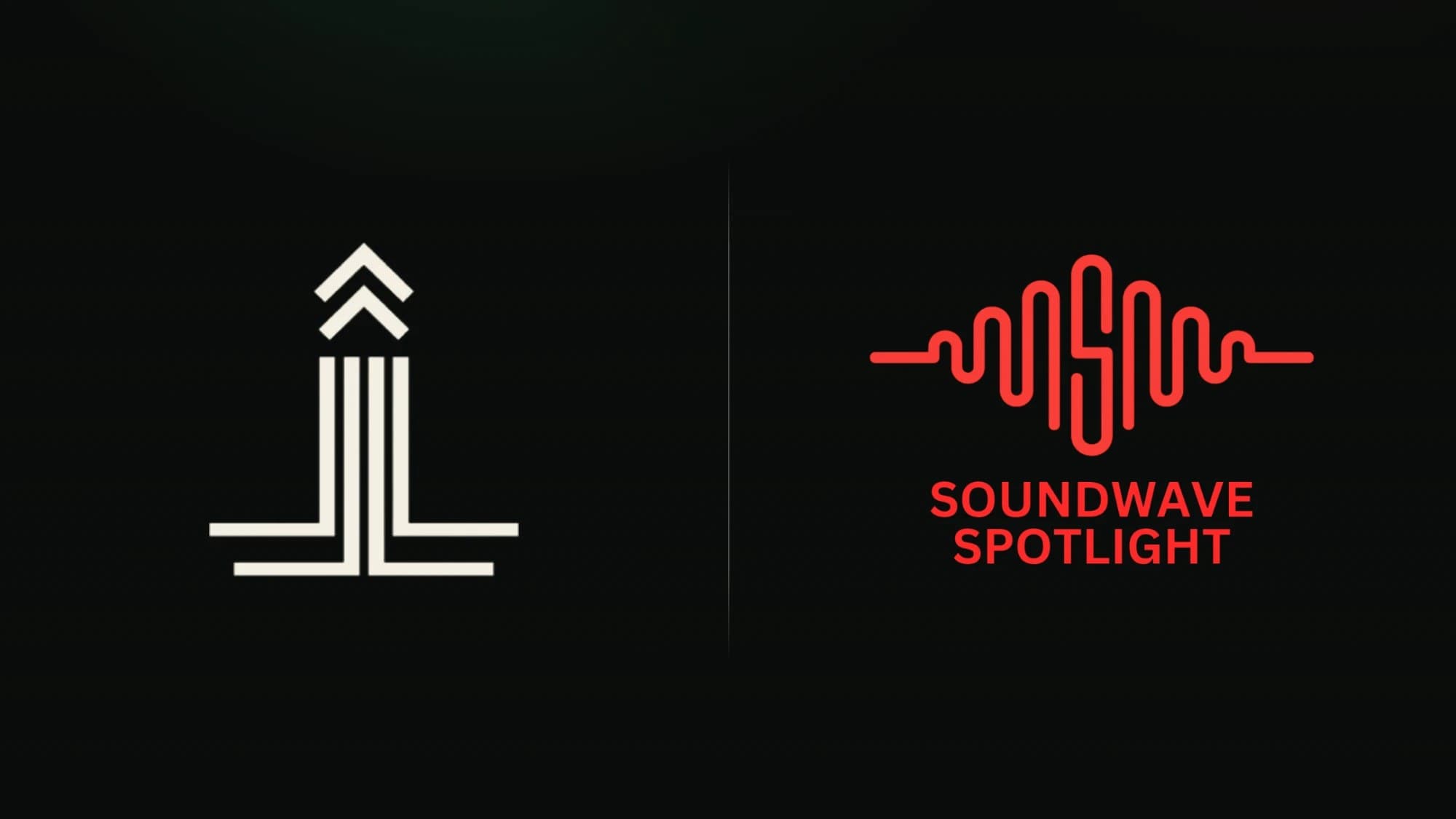 The Urganize logo next to the Soundwave Spotlight logo on a black background